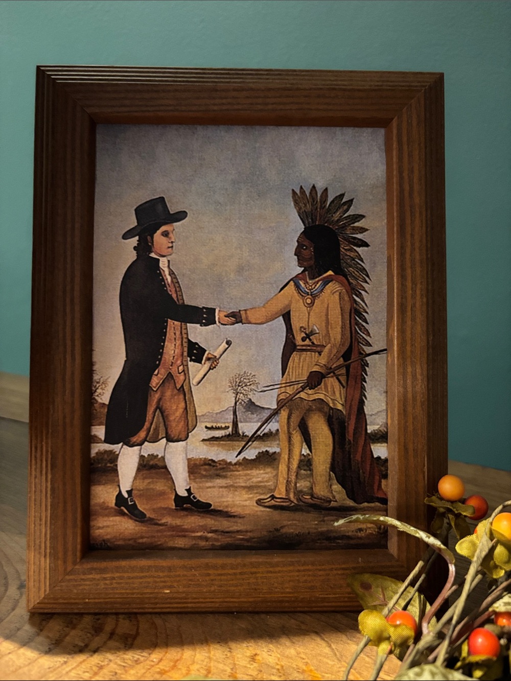Primitive Style Thanksgiving Framed Print